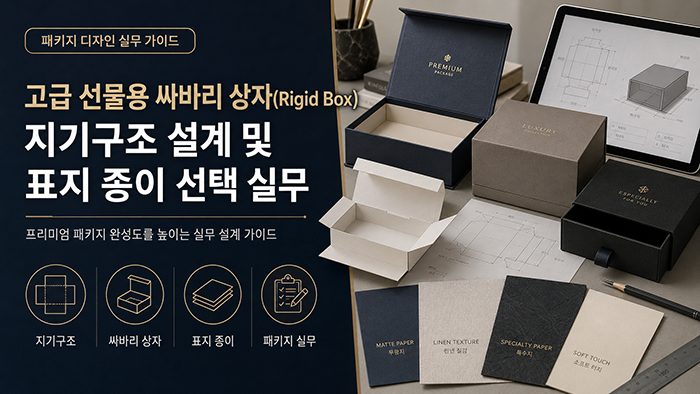 고급 선물용 싸바리 상자(Rigid Box) 지기구조 설계 및 표지 종이 선택 실무