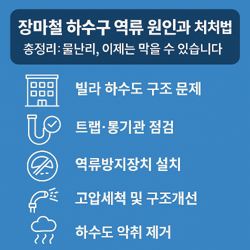 장마철 하수구 역류 원인과 대처 꿀팁 알려드려요