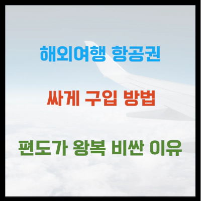 해외여행 항공권 싸게 구입 방법 편도가 왕복보다 비싼 이유