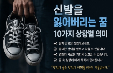 신발을 잃어버리는 꿈 10가지 상황별 의미