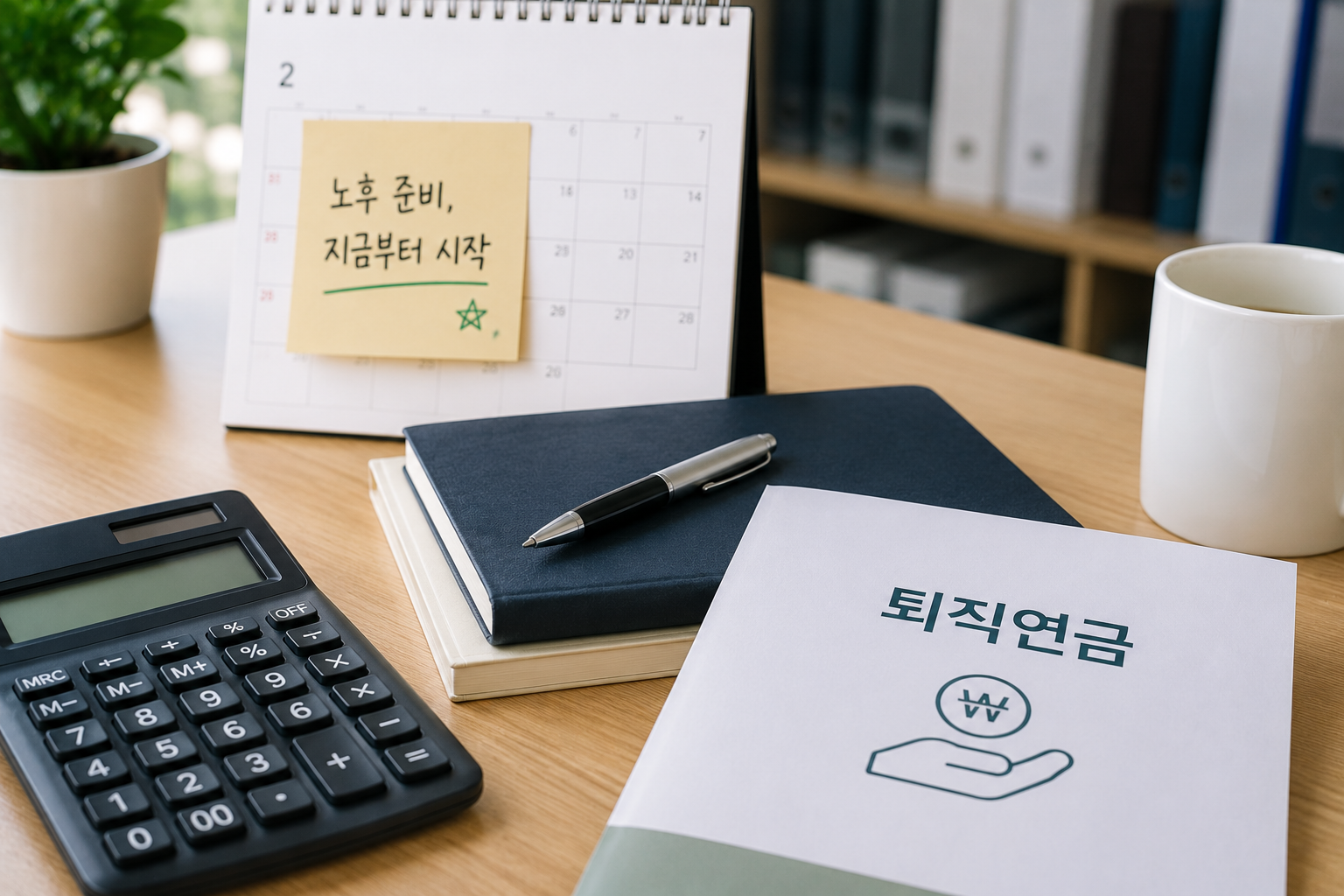 노후 준비를 시작하는 금융 책상
