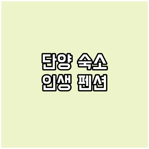 단양 펜션 호텔 베스트 5곳 실제 투..