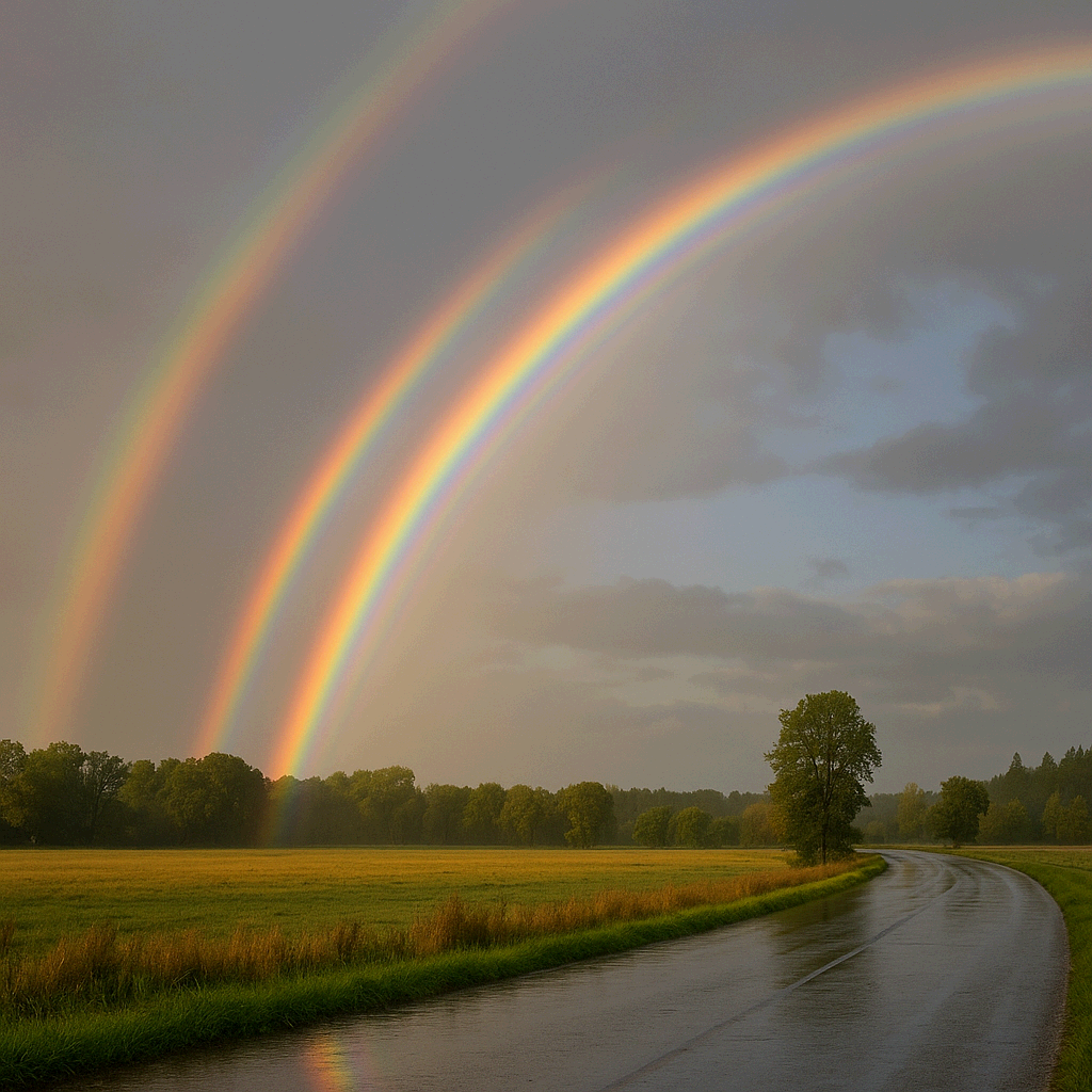 하부 무지개, 중첩·쌍무지개