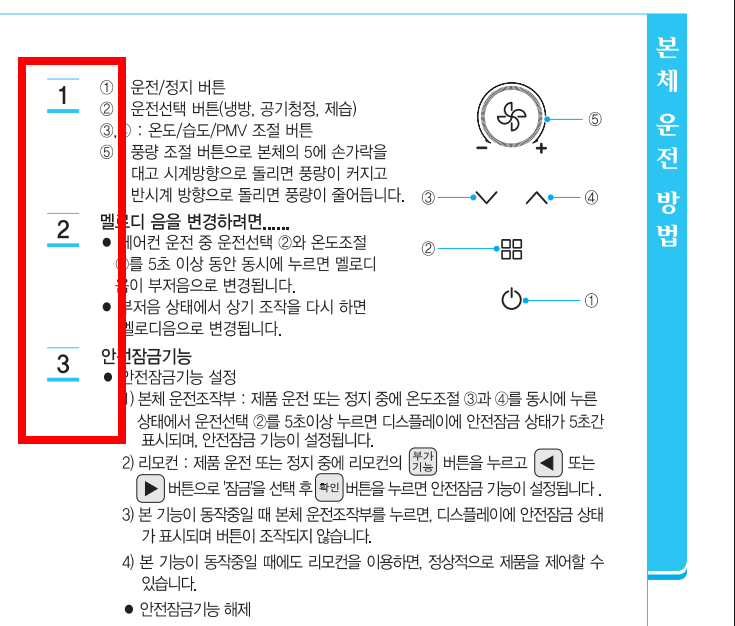 캐리어 냉난방기 리모컨 사용법 (사진)