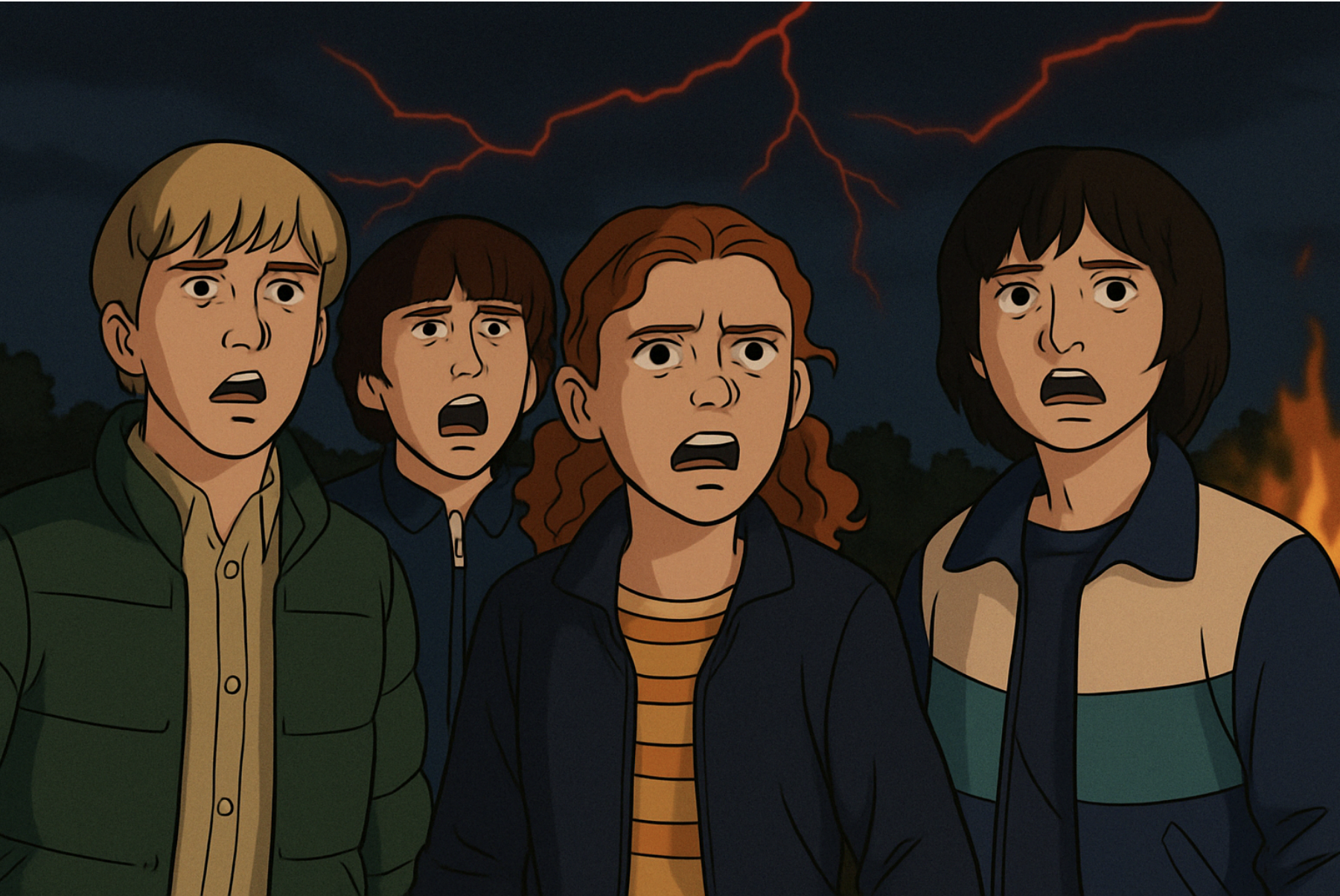 넷플릭스 기묘한 이야기 충격받은 주인공들