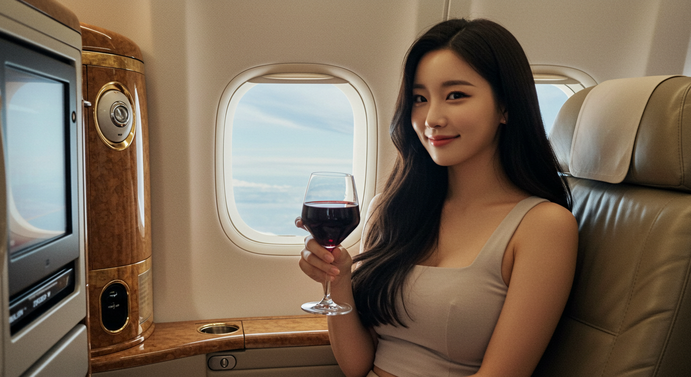 1등석에 앉아있는 여인