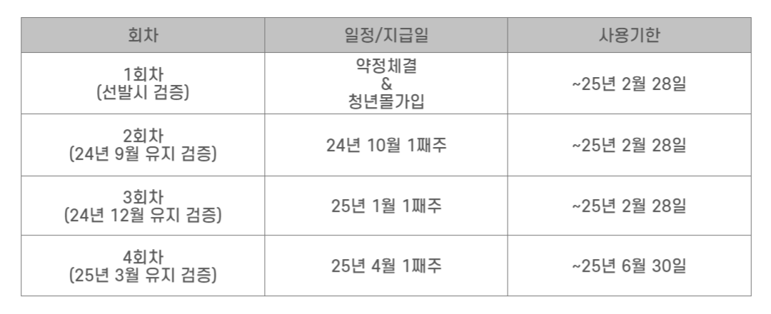 청년 복지포인트 지급일
