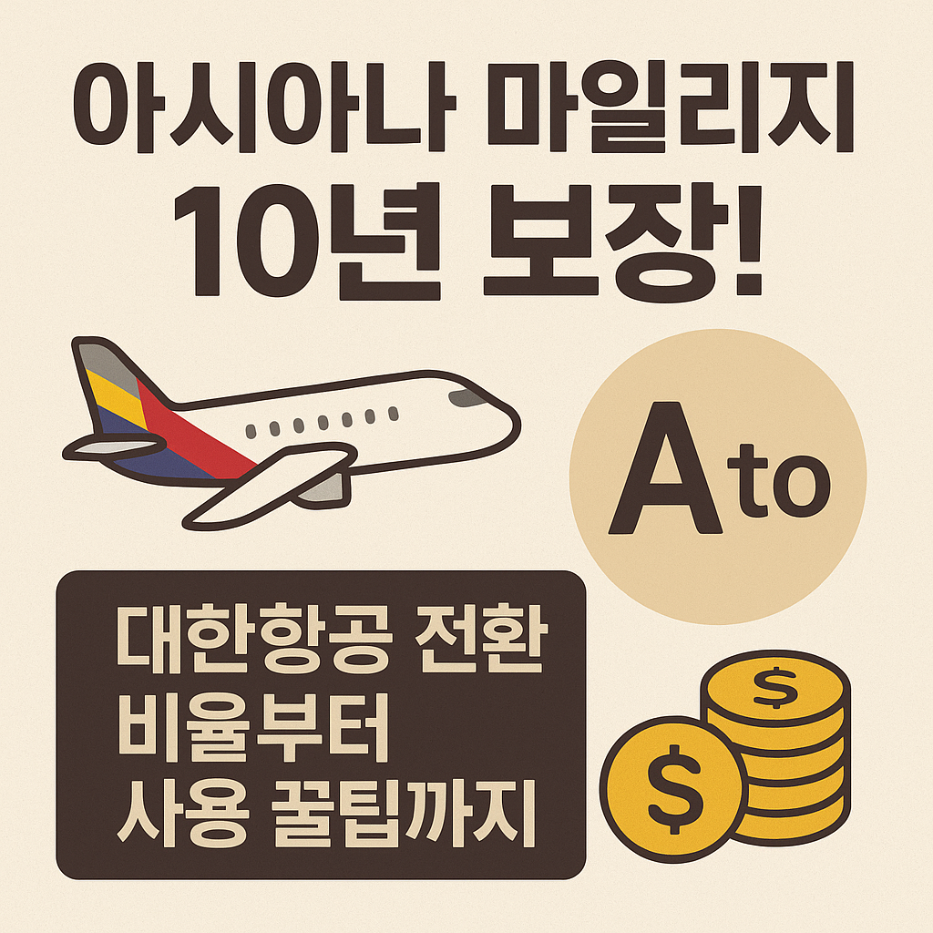 ✈️ 아시아나 마일리지 10년 보장! 대한항공 전환 비율부터 사용 꿀팁까지 A to Z! 💰