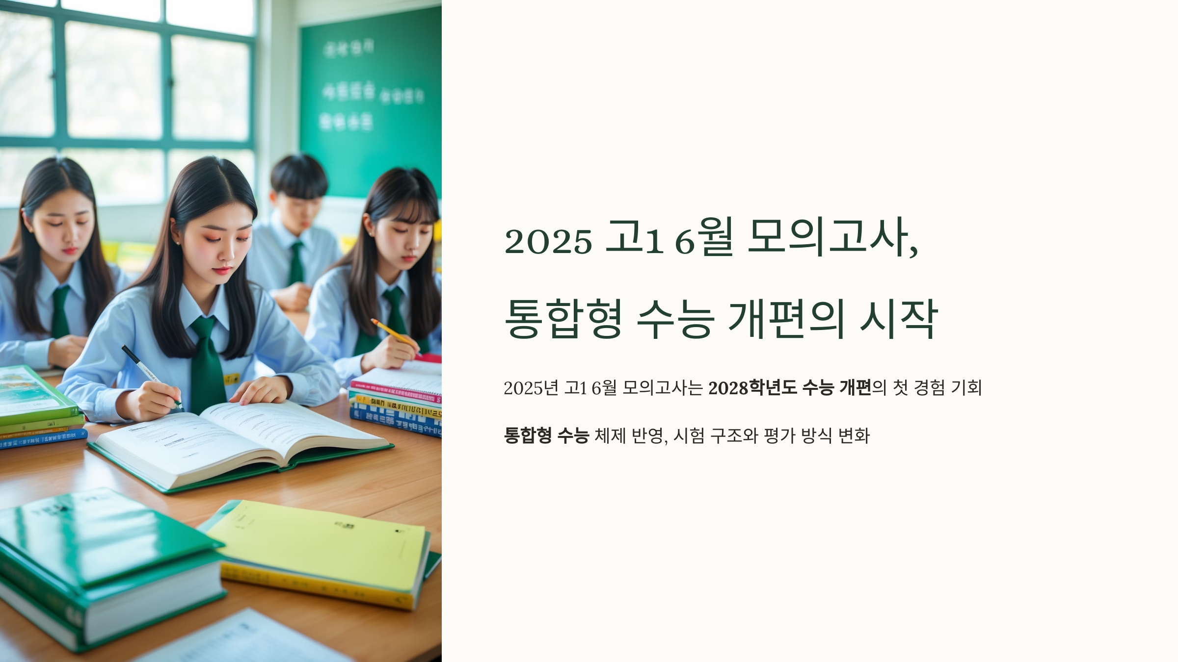 25년 고1 6월 모의고사 변화, 통합형 수능 개편의 시작