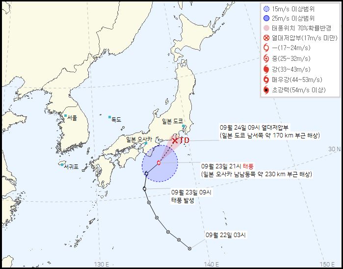 태풍15호탈라스예상경로