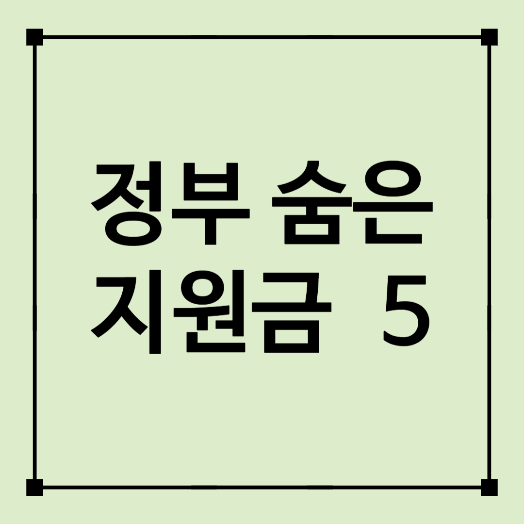 정부 숨은 지원금 5