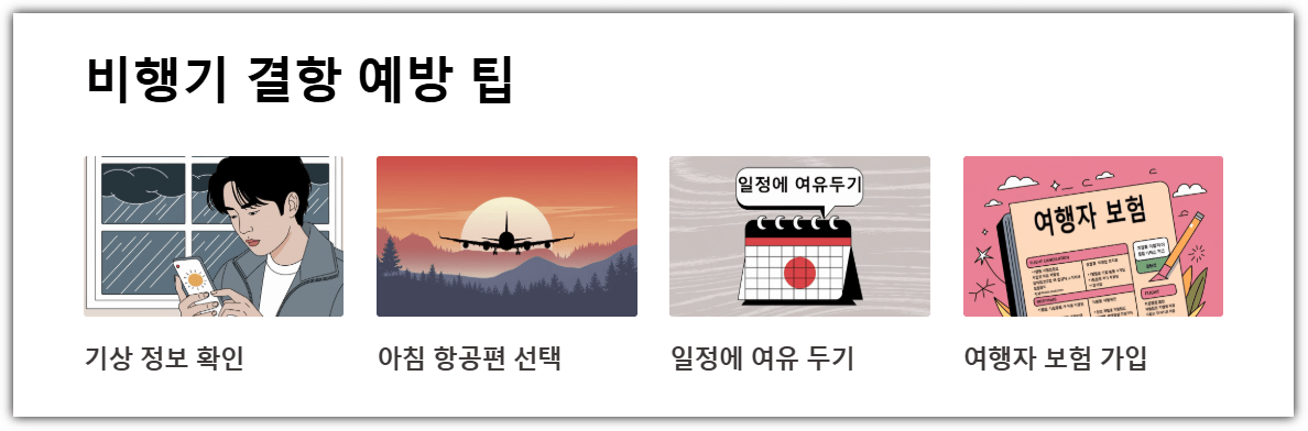 비행기 결항 예방 팁