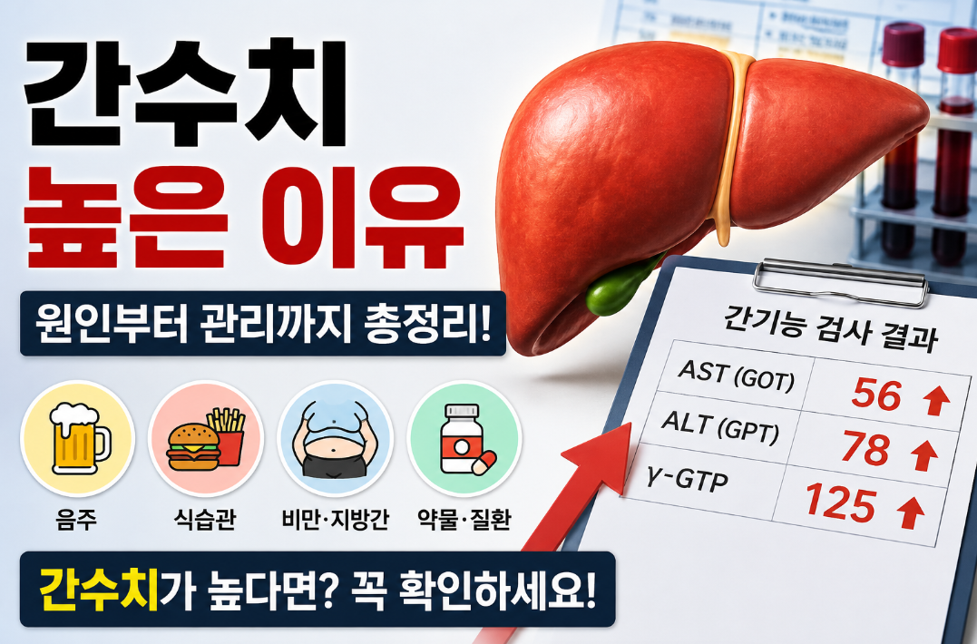 간수치 높은 이유 총정리, 지방간부터 간염까지