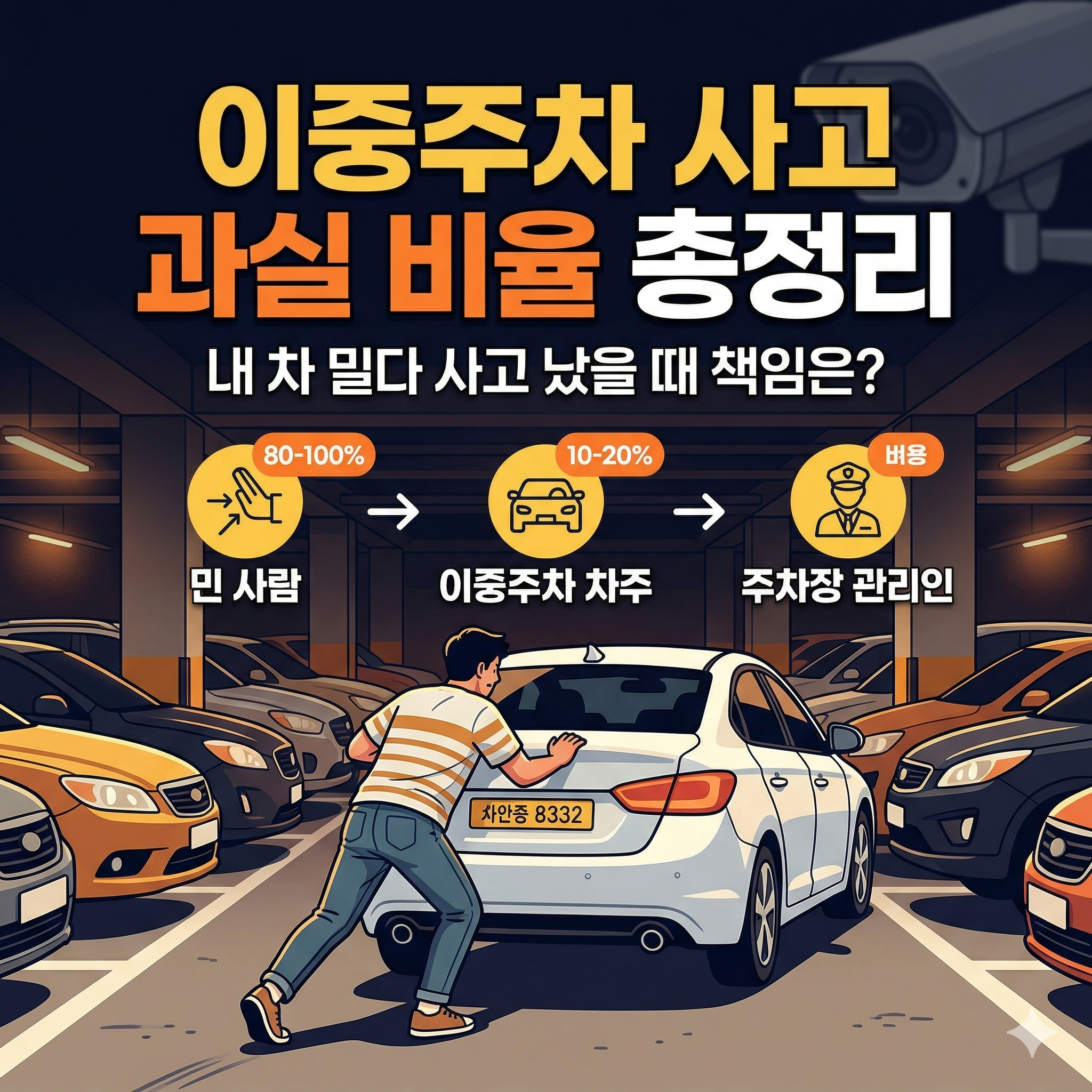 이중주차 사고 과실 비율 총정리: 내 차를 밀다 사고 났을 때 책임은?