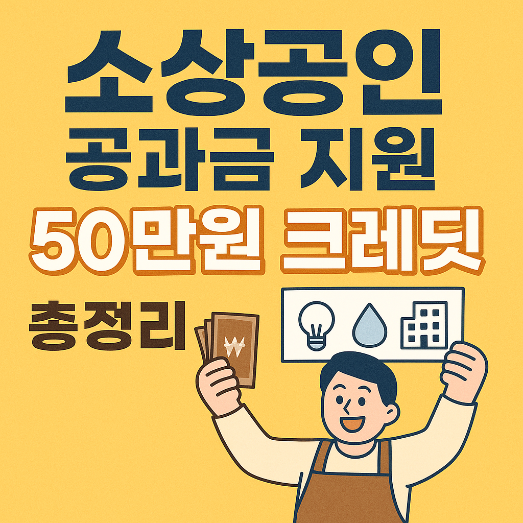 소상공인 공과금 지원 50만원 크레딧 총정리