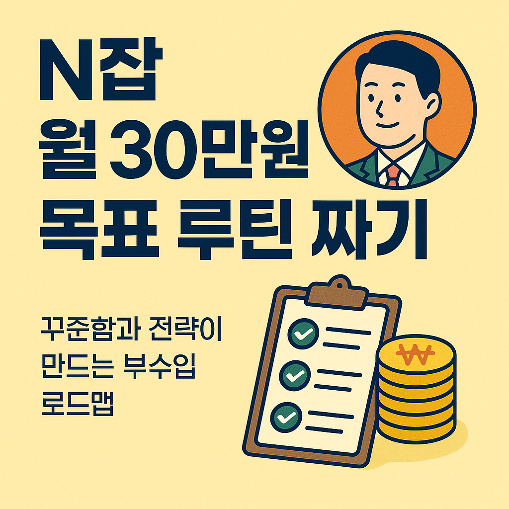 N잡 월 30만 원 목표 루틴 짜기