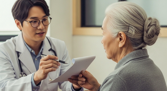 인지기능 검사 중인 모습