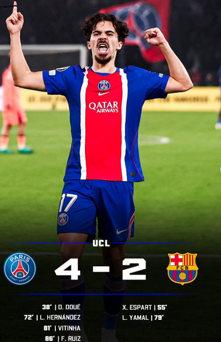 psg vs 바르셀로나 챔피언스리그 경기 결과