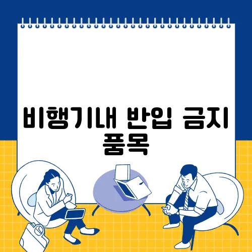 비행기내 반입 금지 품목