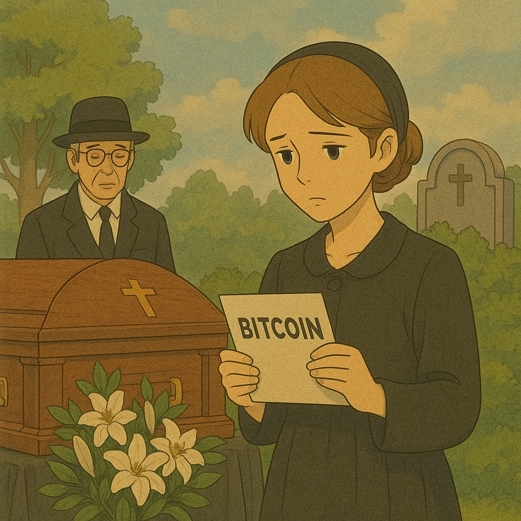 장례식 비용을 비트코인으로 지불한 사례 사진