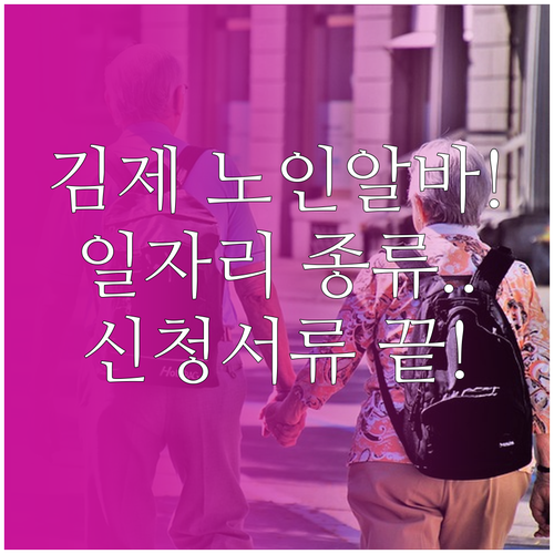 김제시 시니어클럽 노인일자리 종류와 ..