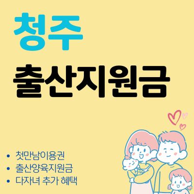 썸네일_청주 출산양육지원금 혜택 총정리 (다자녀 추가 혜택, 첫만남 이용권, 양육지원금)