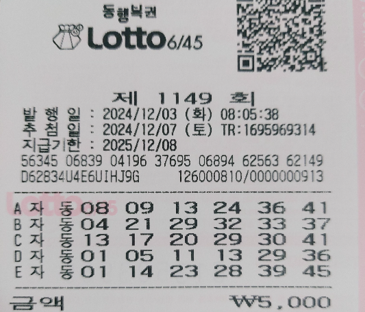 1149회 자동 화요일