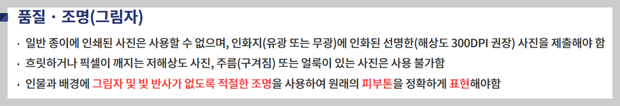여권 사진 규정