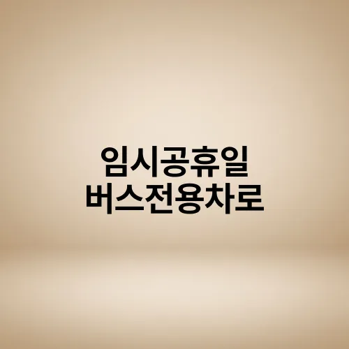 임시공휴일 버스전용차로