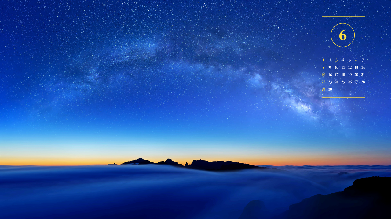 16 새벽 하늘의 은하수 A - 2025년6월 노트북배경화면