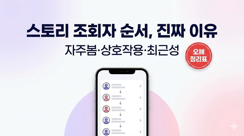 인스타 스토리 조회자 순서: 자주 보는 사람/상호작용/최근성 가설 &lsquo;정리표&rsquo;(2026 최신)