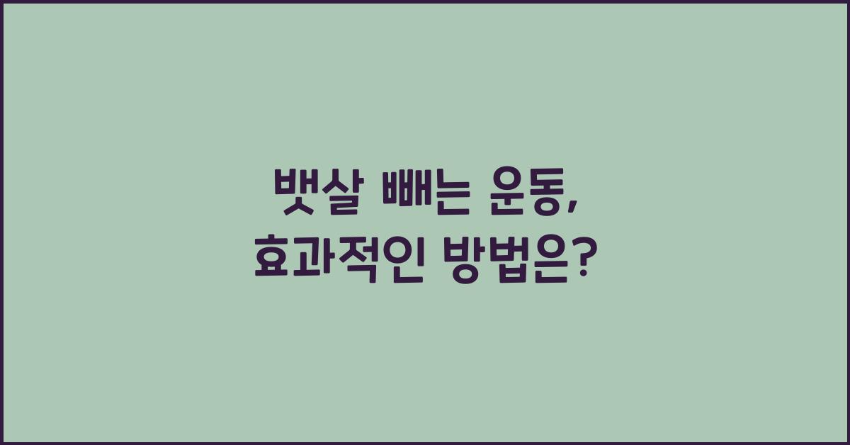 뱃살 빼는 운동