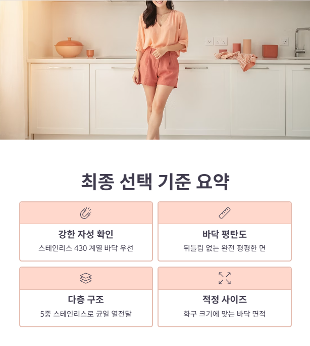 주방 환경에 맞는 최종 선택 기준