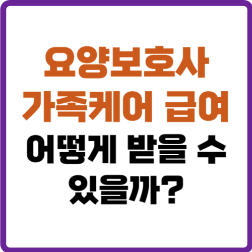 요양보호사 가족케어 급여