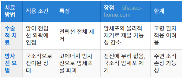 수술적 치료와 방사선 요법