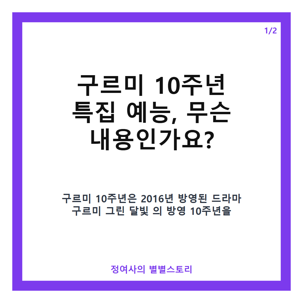 구르미 10주년 특집 예능 완벽 정리 &ndash; 박보검 김유정 5인방의 홍천 1박 2일 여행 및 방송 일정 카드뉴스 1