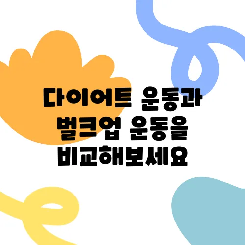 다이어트 운동과 벌크업 운동을 비교해보세요