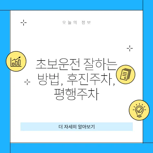 초보운전 잘하는 방법, 후진주차, 평행주차