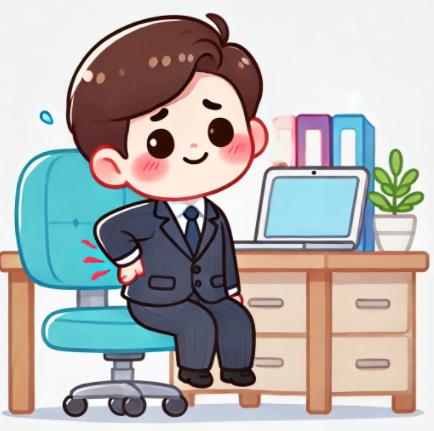 허리아픈 직장인 이미지