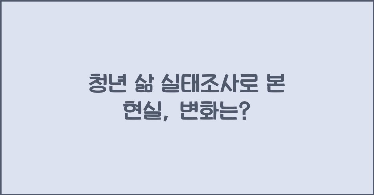 청년 삶 실태조사