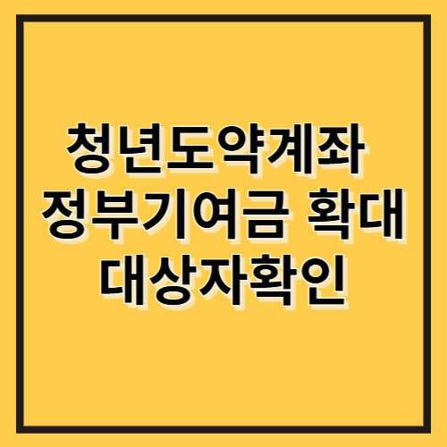 청년도약계좌 정부기여금 확대 대상자확인