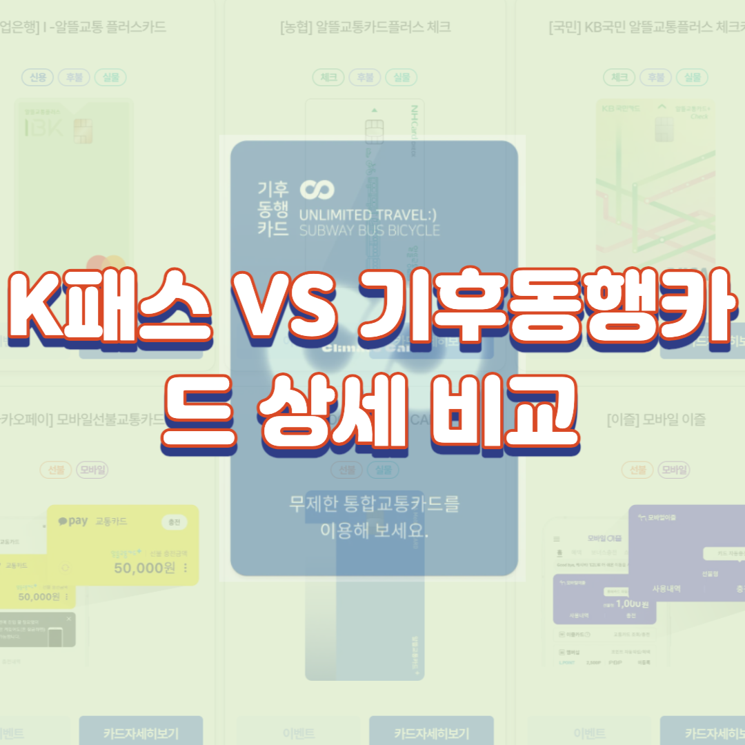 K패스 VS 기후동행카드 상세 비교
