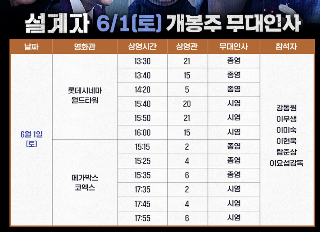 설계자 무대인사