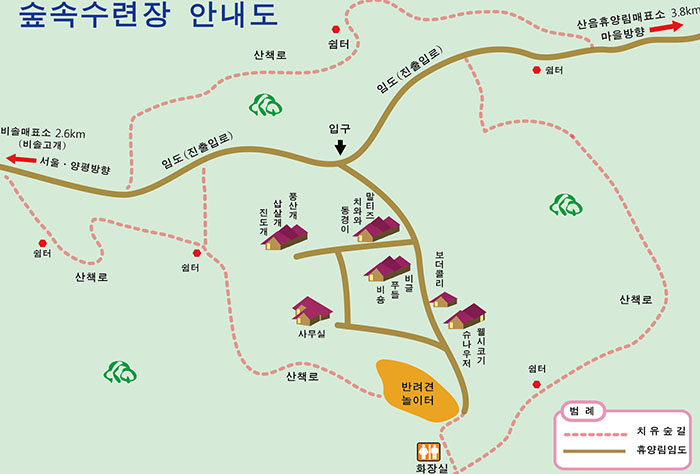 산음자연휴양림 야영장 배치도