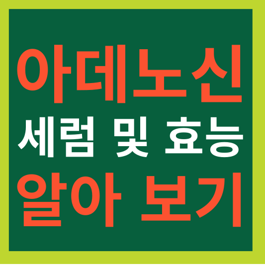 아데노신 세럼 및 효능 알아보기