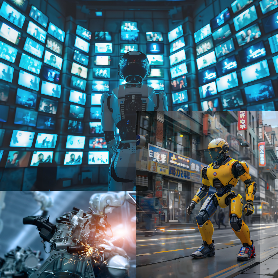 로보택시 시대를 상징하는 로봇과 기술 이미지