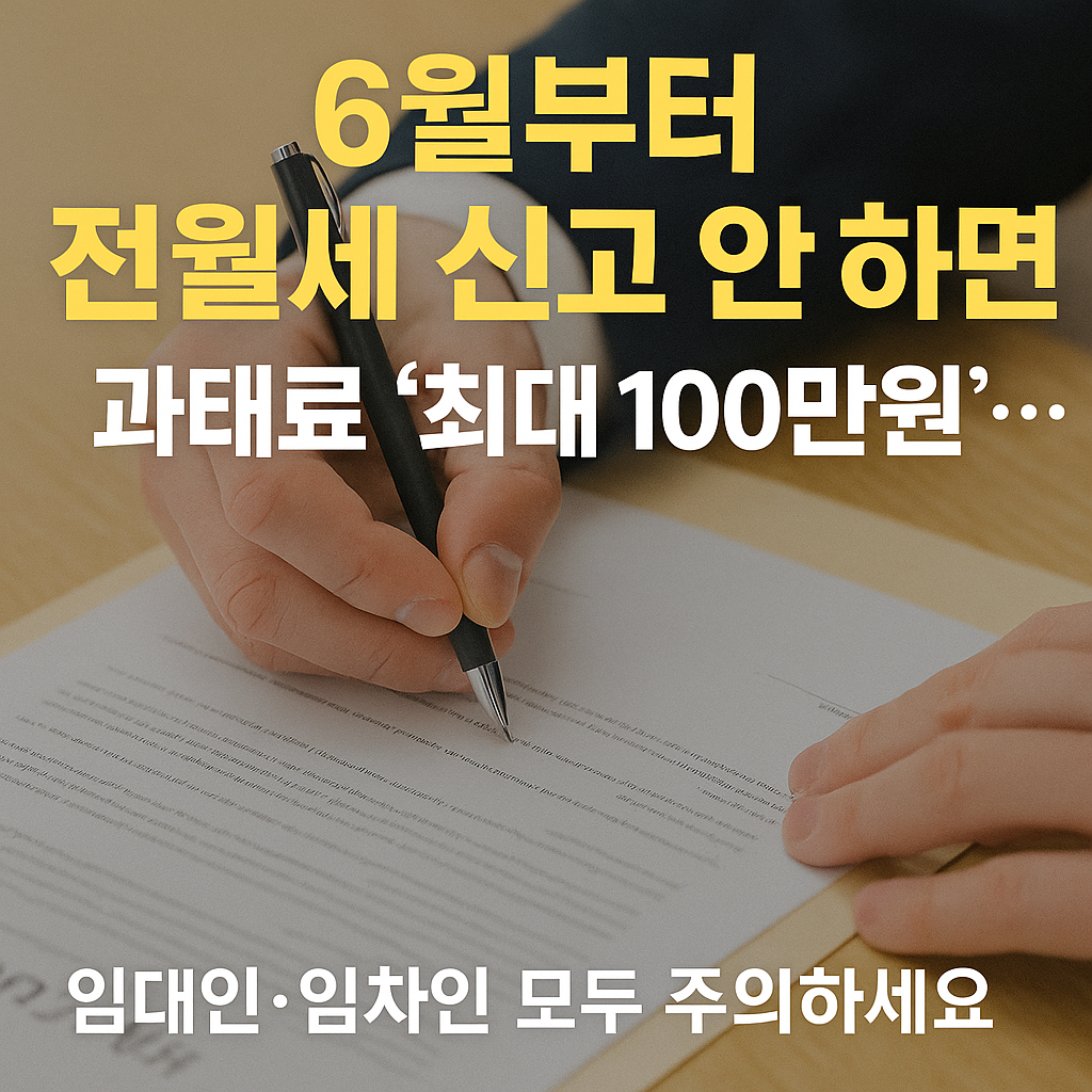 🏠 2025년 6월부터 전월세 신고 안 하면 과태료 최대 100만원 부과! 임대인·임차인 모두 필독