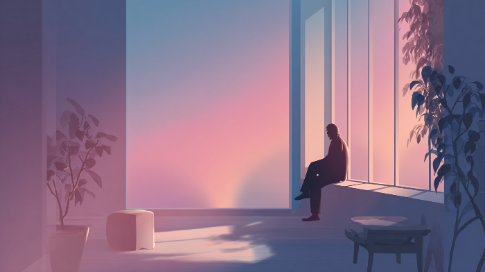 불안을 다독이는 차분하고 따뜻한 분위기의 감성 이미지