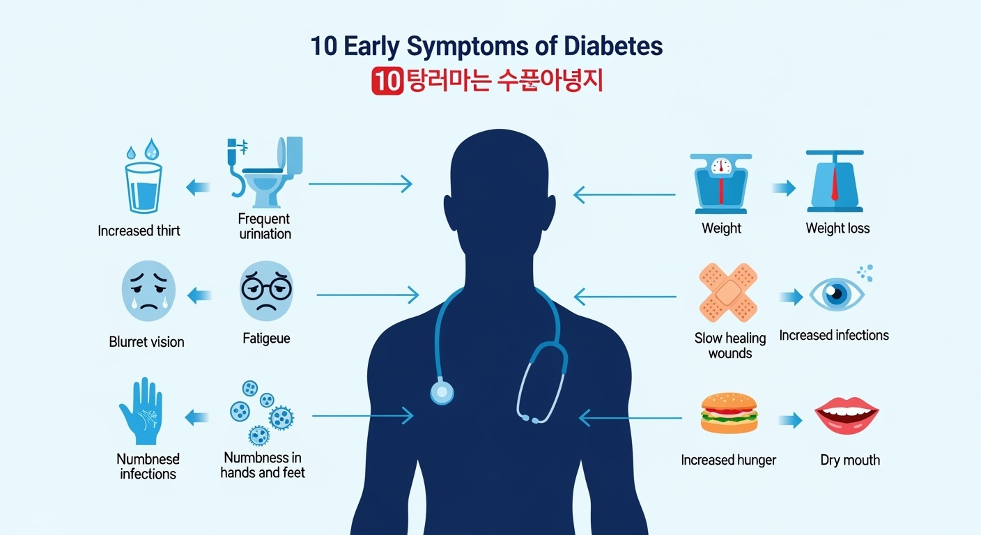 "당뇨 초기증상 10가지 - 놓치면 후회하는 경고신호"