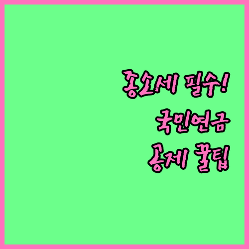 종합소득세 국민연금 소득공제 확인 방..